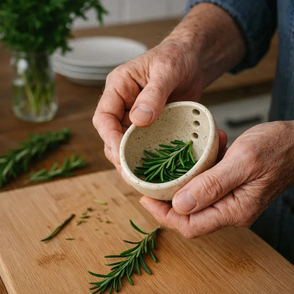 100% Handmade Pottery Herb Stripper