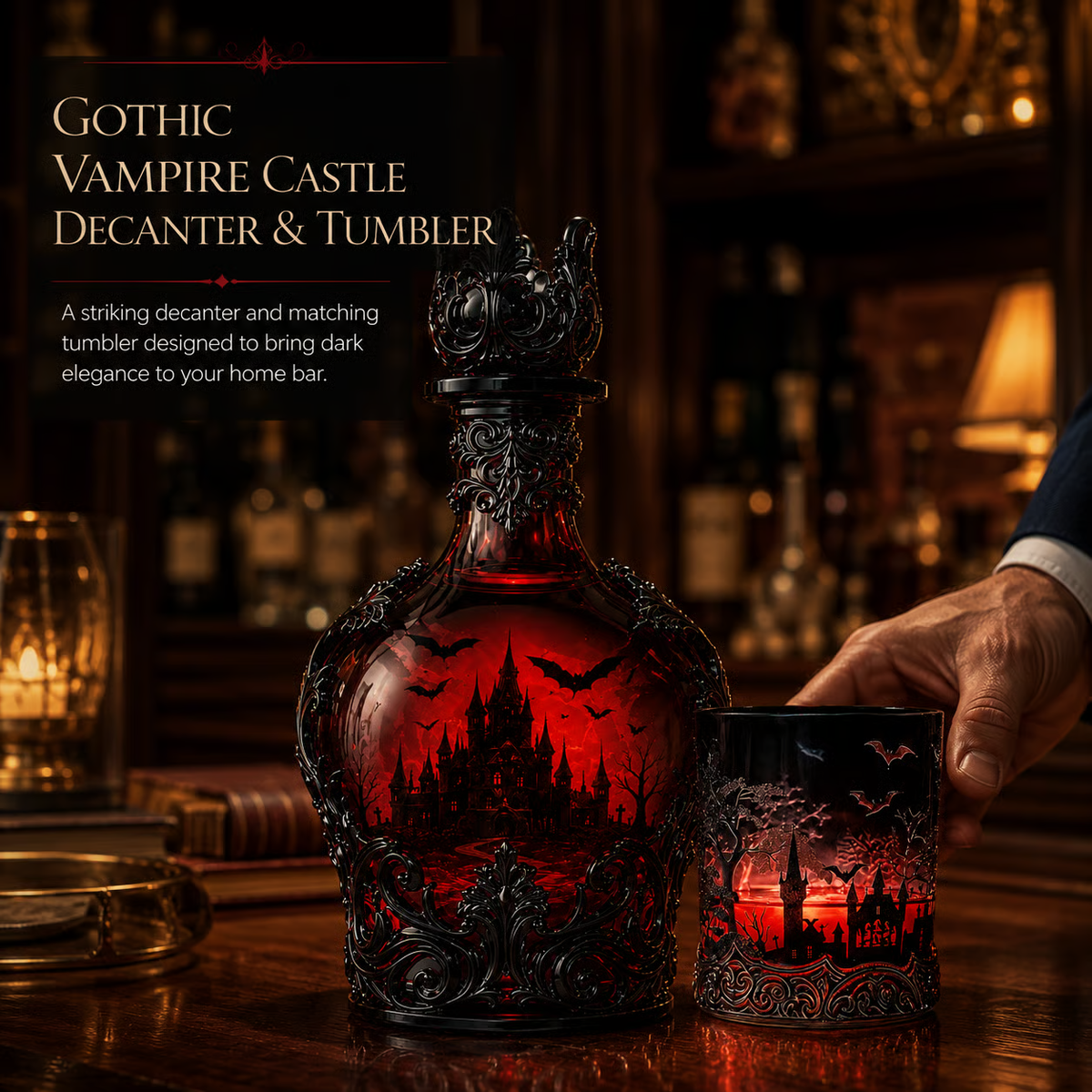 Gothic Vampire Castle Whisky Decanter