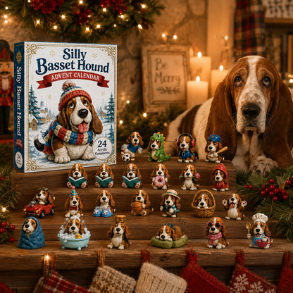 Silly Basset Hound Advent Calendar 2026 - 24-Day Festive Countdown