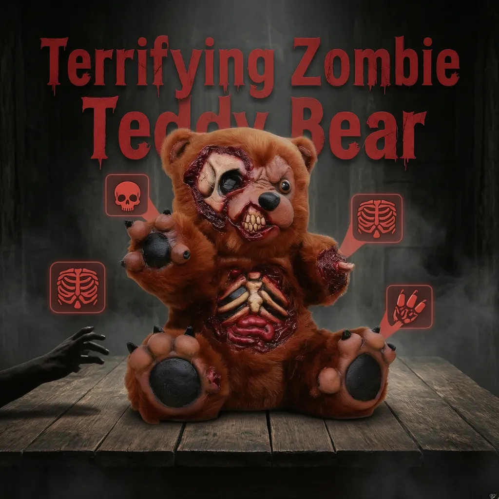 Cute Horror Zombie Plush Doll Spooky Halloween Decor & Party Prop