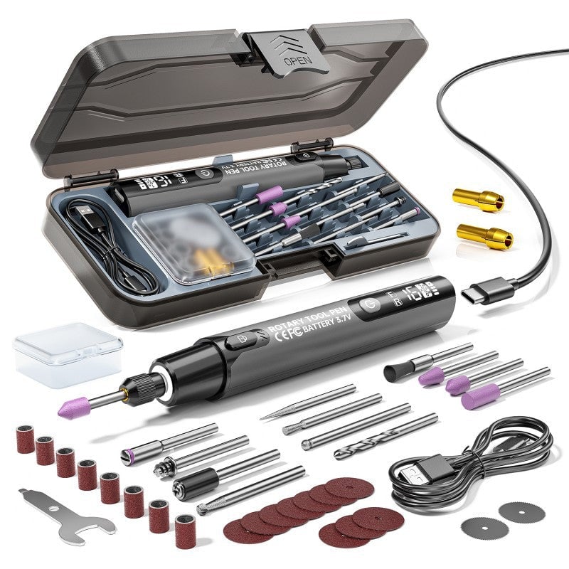 6-Speed Cordless Rotary Tool Kit with Digital Display