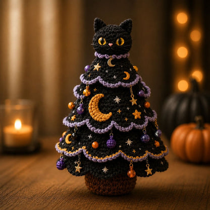 🎃 Halloween Tree DIY Crochet Kit | All-In-One Kit for a Layered 7-Inch Spooky Tabletop Decoration 🧶👻✨