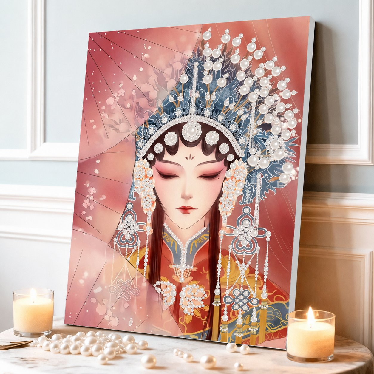 ✨ LAST DAY 49% OFF – Premium Pearl Self-Adhesive Canvas Art Kit | Pre-Printed Oil Canvas with Acrylic Pearl Pieces DIY Elegant 40×50cm Wall Decor 🖼️💎