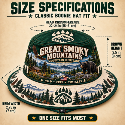 🐻🌲 Great Smoky Mountains Heritage Boonie Hat — Wild, Free & Timeless
