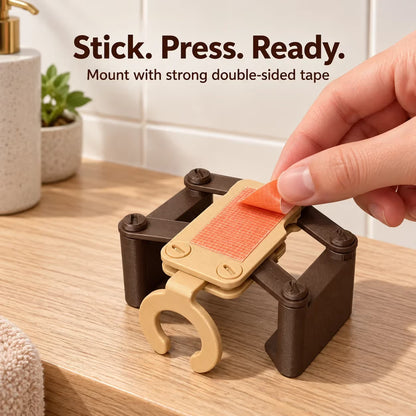 🪥 Gravity-Grip Wall Mount Toothbrush Holder | Drill-Free Bathroom Organizer🧼