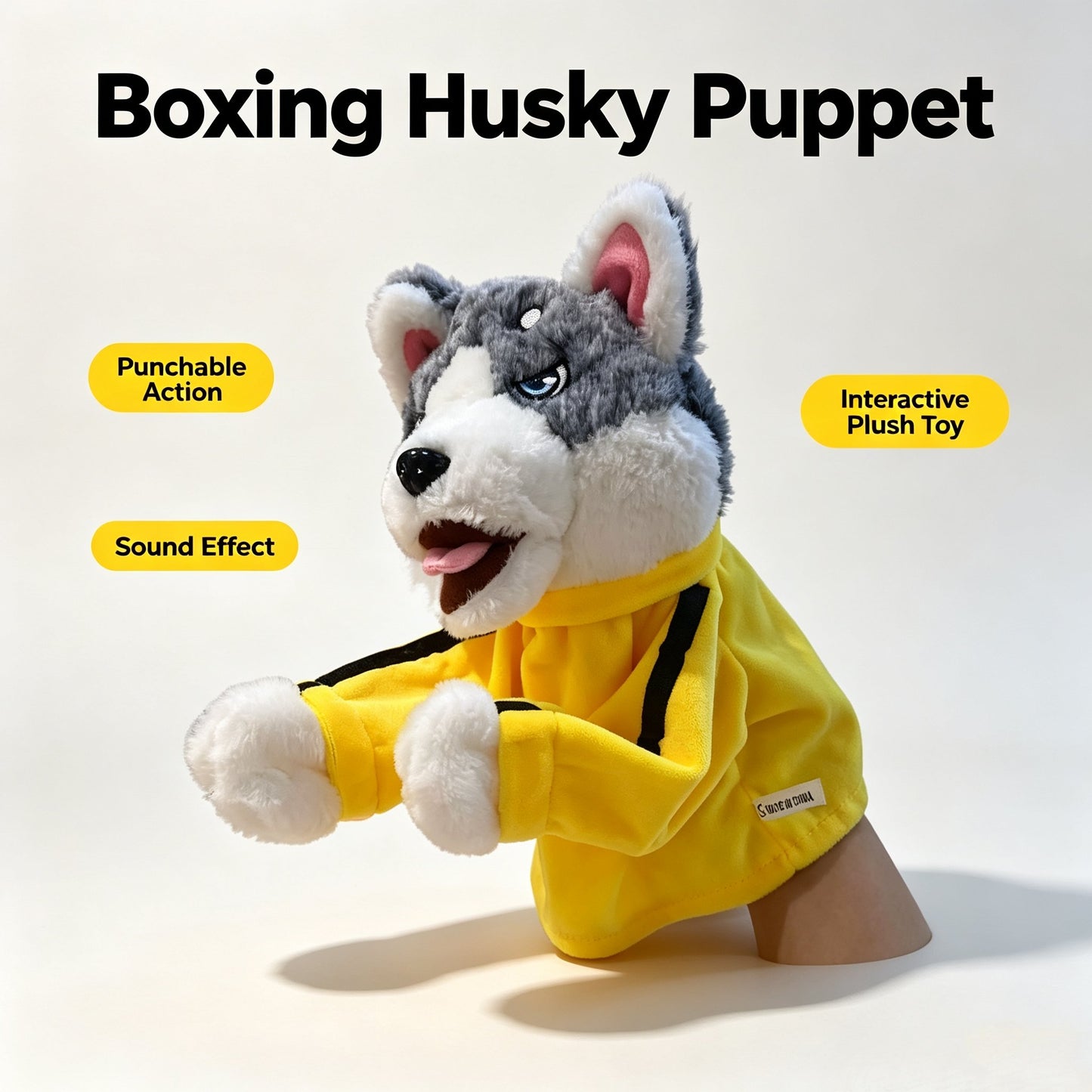 🔥HOT SALE🔥Interactive Boxing Husky Hand Puppet Toy with Sound Effects