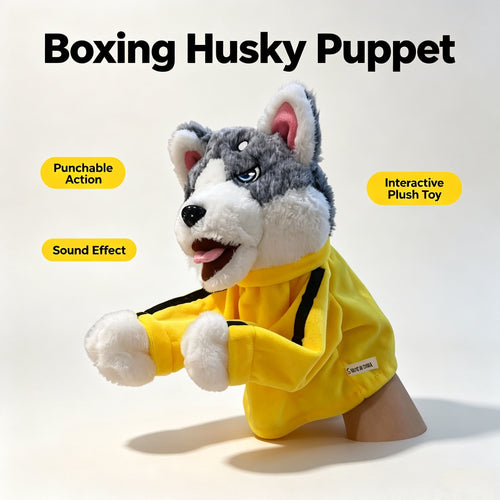 🔥HOT SALE🔥Interactive Boxing Husky Hand Puppet Toy with Sound Effects