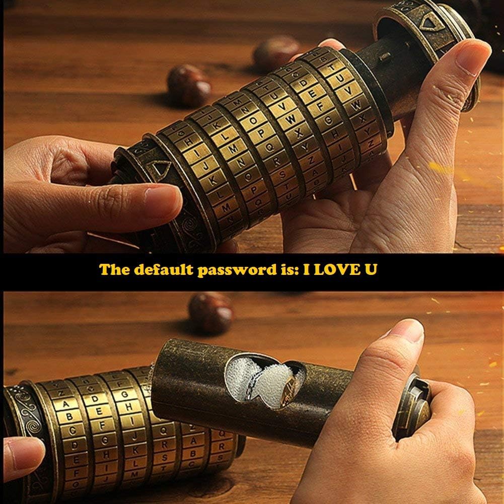 Da Vinci Code Mini Cryptex Lock With Rings Anniversary Valentine's Day Romantic Birthday Gifts