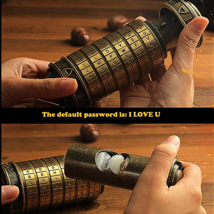 Da Vinci Code Mini Cryptex Lock With Rings Anniversary Valentine's Day Romantic Birthday Gifts
