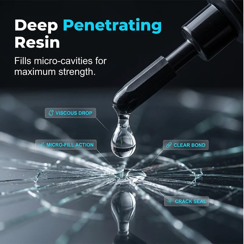 🔧 Windshield crack? DIY fix in minutes. UV resin kit that actually works. ✨