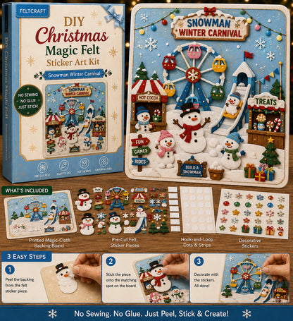DIY Christmas Magic Felt Sticker Art Kit