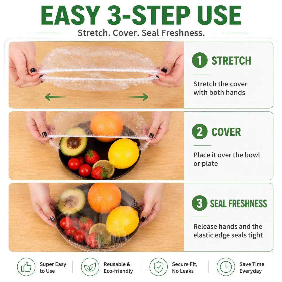 🍽️ 100PCS Disposable Stretch Food Covers | Elastic Bowl Covers