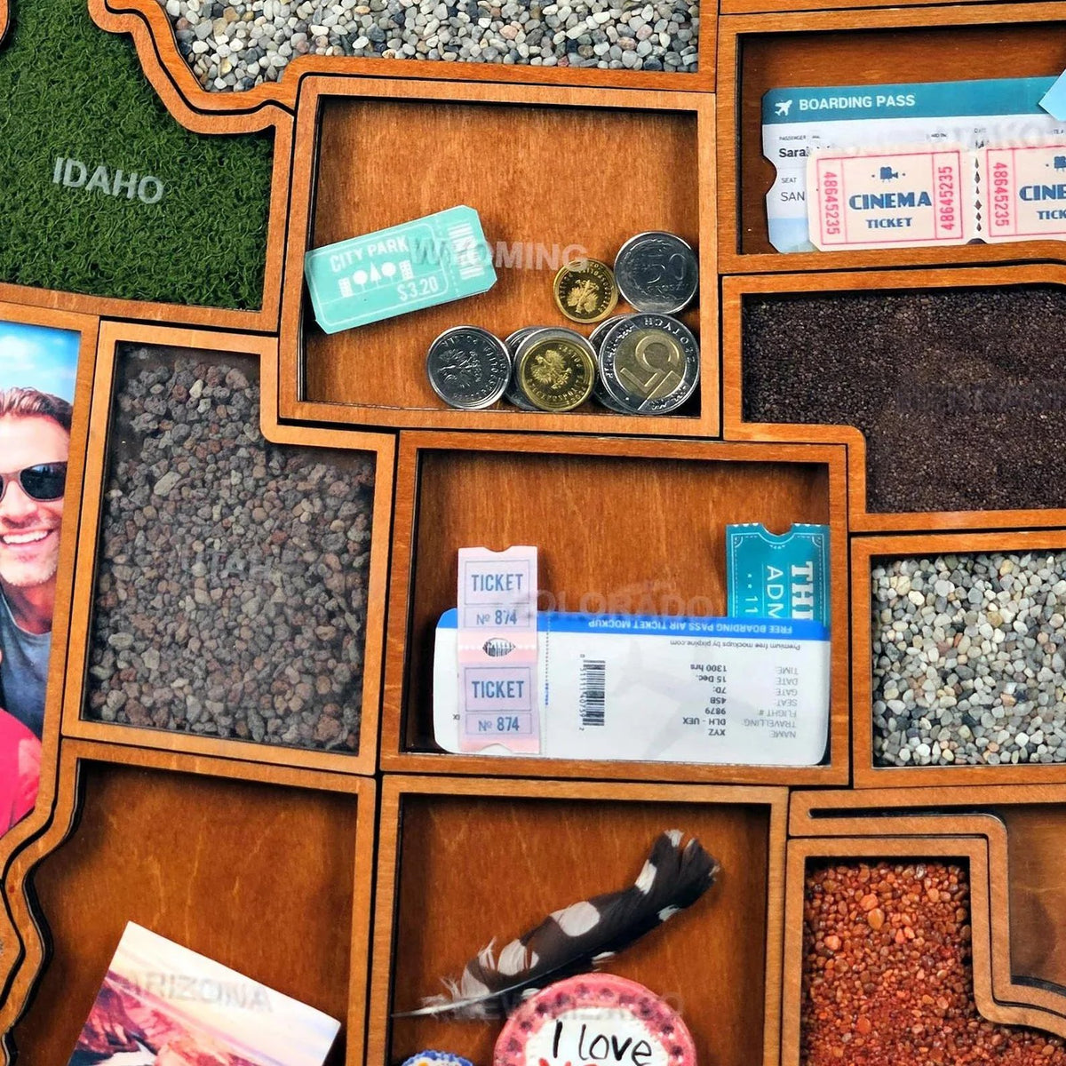 🎁 Personalized USA Travel Memory Map – Collect & Display Your Travel Keepsakes