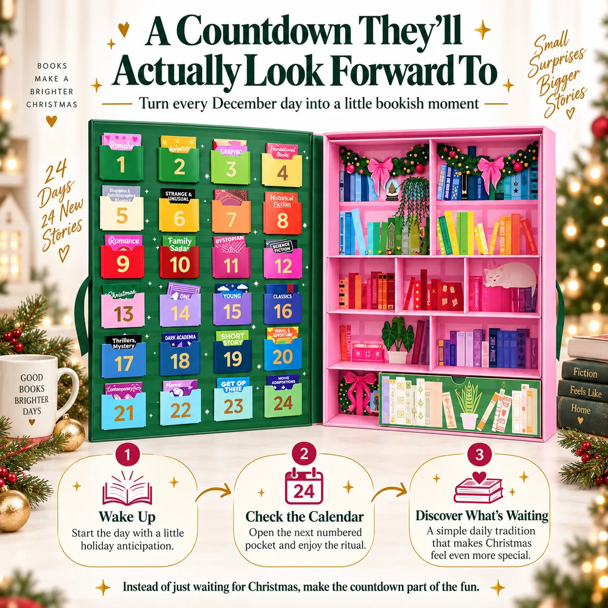 📚 🎄 The Book Lover's Advent Calendar - 🎁 A Christmas Countdown Made for People Who Love Books ❤️(📦Buy 2 Free Shipping)