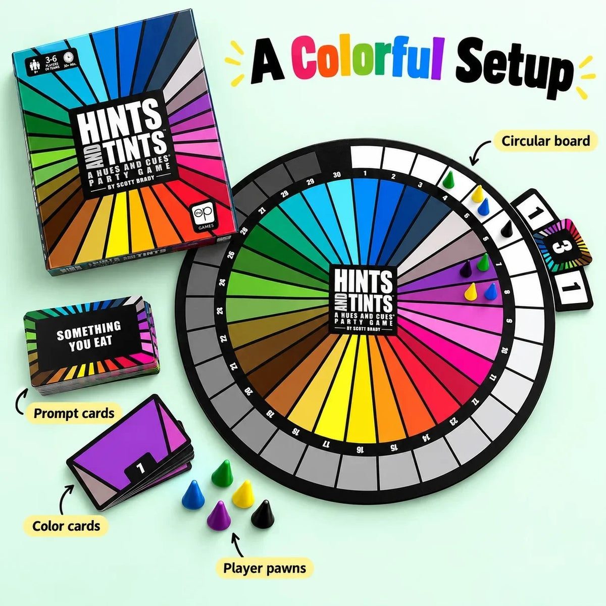 Hints and Tints | Creative Color Clue Party Board Game, Fast-Paced Family & Group Game