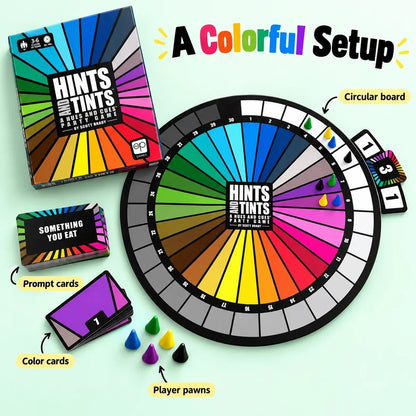 Hints and Tints | Creative Color Clue Party Board Game, Fast-Paced Family & Group Game