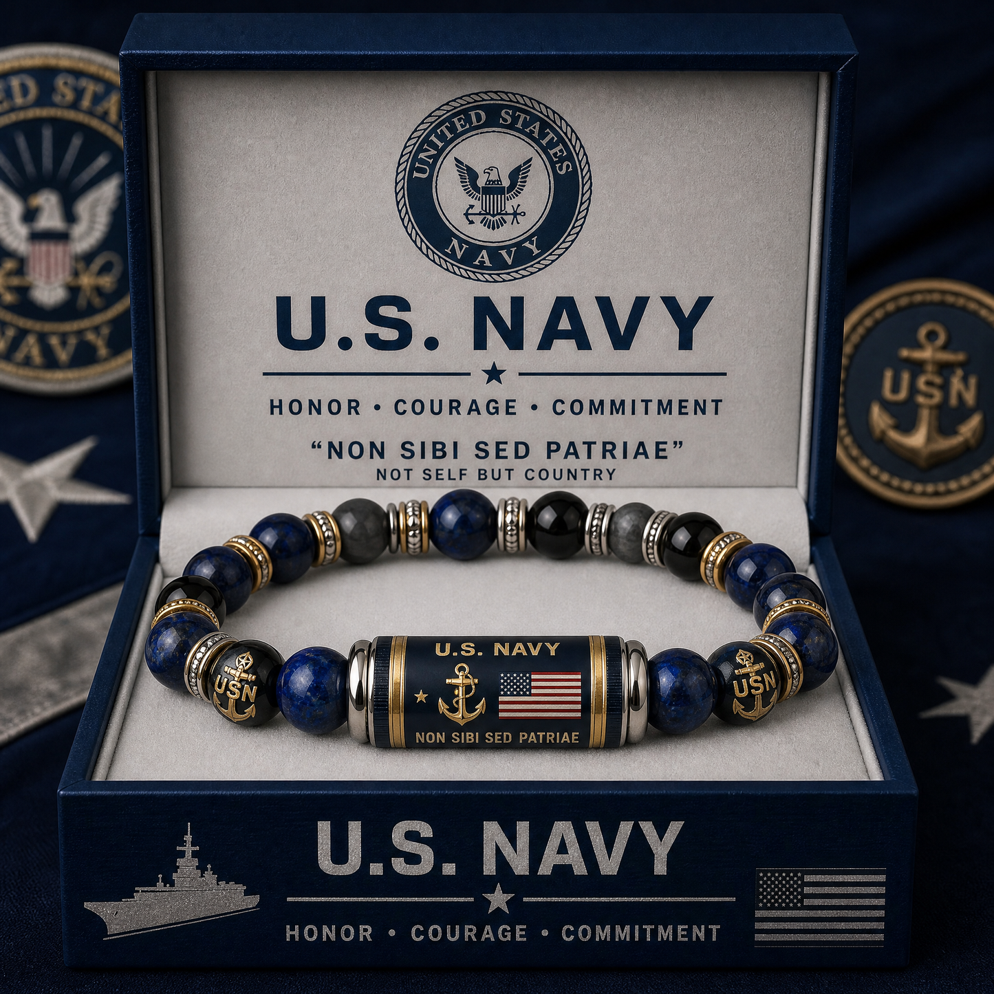 🇺🇸 Last Day Promo: 49% OFF - ⚓U.S. Navy Non Sibi Sed Patriae Tribute Beaded Bracelet - Buy 2 Get 1 Free & ✈️Free Shipping Today!