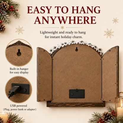 Santa’s Secret Window Light – 3D Lighted Christmas Wall Decor