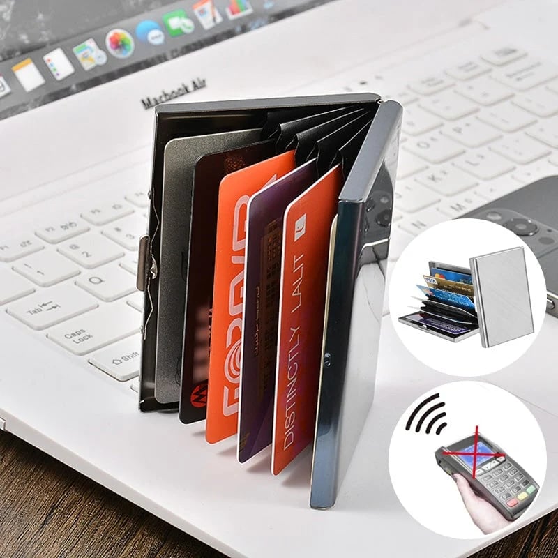 💳 Stainless Steel RFID-Blocking Card Holder