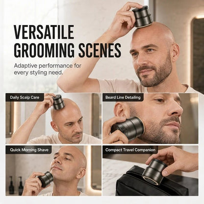 2-in-1 Smart Electric Bald Head Shaver and Beard Trimmer