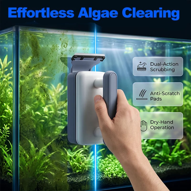 🔥 50% RABATT! 🐠 Magnetischer Aquarium Scheibenreiniger ✨ Doppelseitige Reinigung, Algenentferner & Einfaches Reinigen von Glasbecken