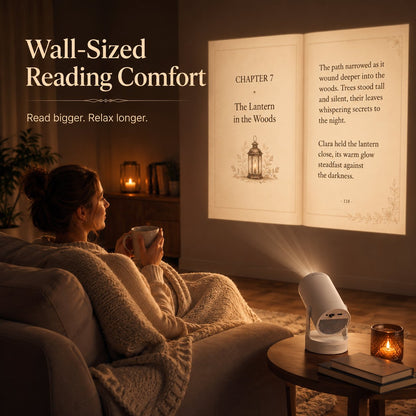 Portable Media Projector Compact Home Entertainment Device for Wall Reading, Movie & Gaming