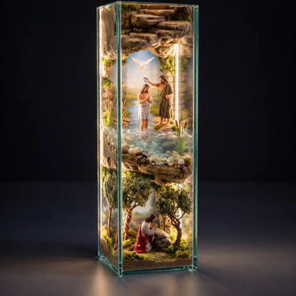 ✝️ Illuminated Story of Jesus Cross | 6 Relief Scenes