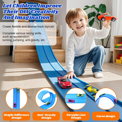 🔥Flex Tracks 15Ft for Kids, STEM Flexible Race Car Ramp Track