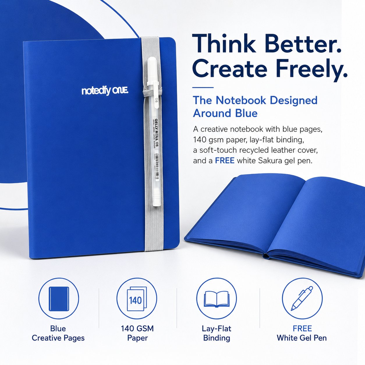 📘 Notedfy Think Blue Notebook – A Different Page for Better Ideas 💙