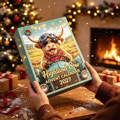 🐮 Highland Cow Advent Calendar 2027/Cute 3D Highland Cow Mini Figurines Advent Box