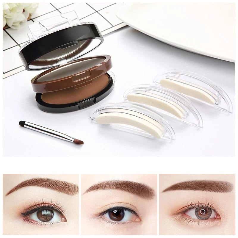 💄 Tampon Sourcils Ajustable – Poudre Bi-couleur – Waterproof & Tenue 24h for Maquillage