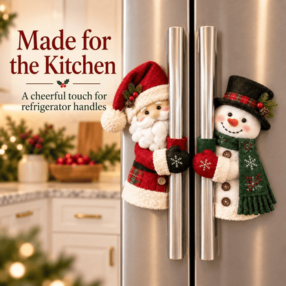 Christmas Santa & Snowman Handle Huggers – Holiday Kitchen Decor