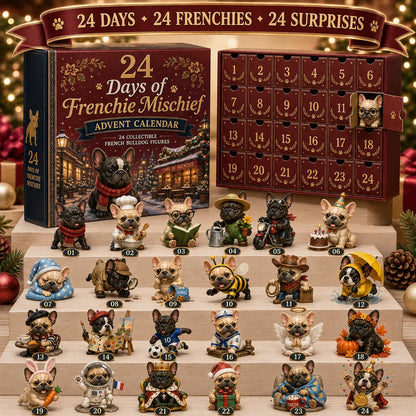 ⏳ Last Day 49% OFF – 🐶 24-Day French Bulldog Christmas Advent Calendar | 24 Unique Collectible Frenchie Characters with Different Outfits, Personalities & Daily Holiday Surprises 🎄✨