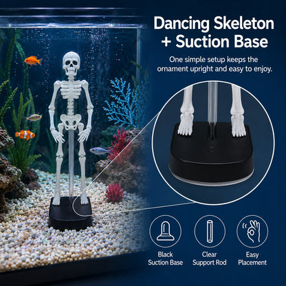 White Underwater Dancing Skeleton Bath Toy With Suction Base