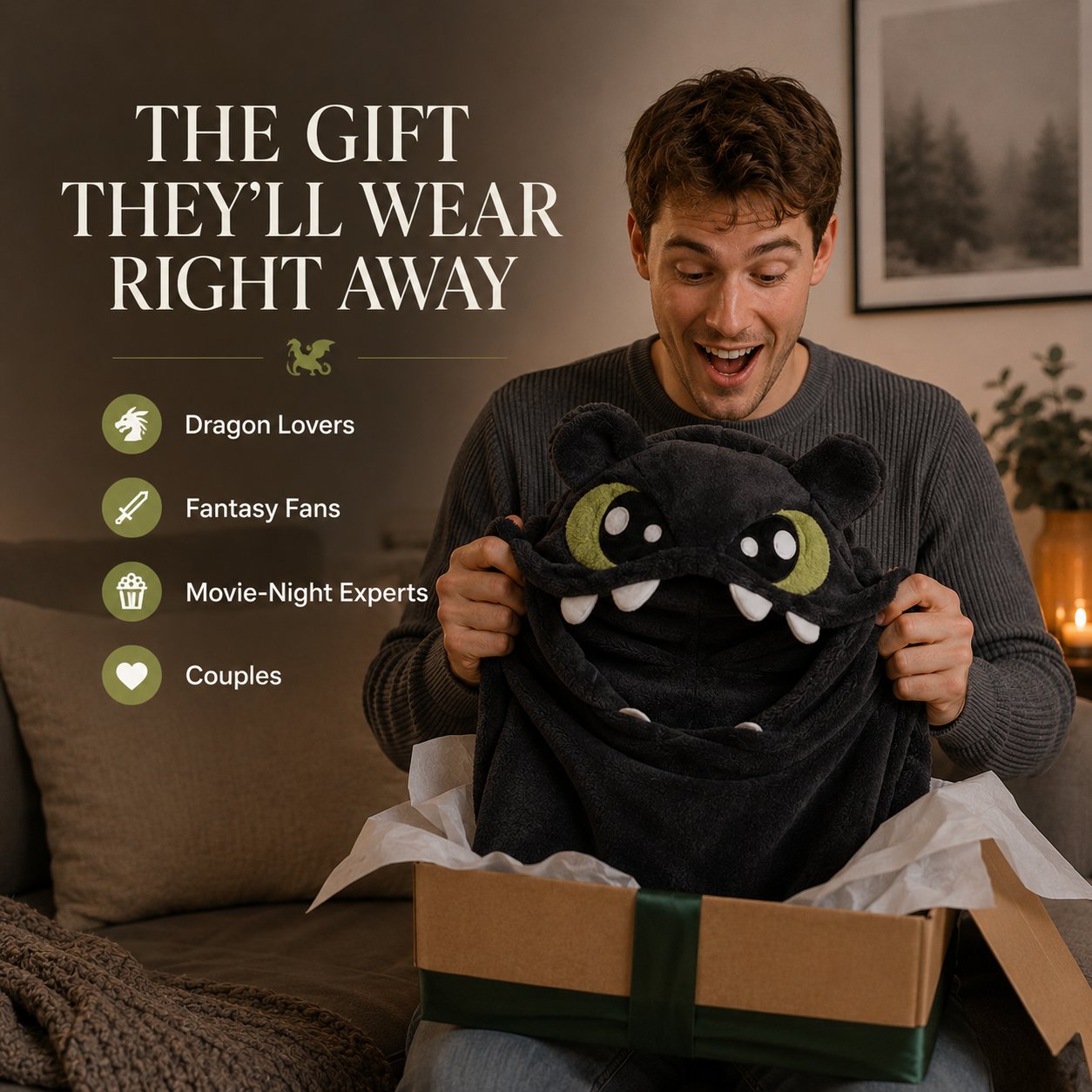 Cozy Dragon Hooded Onesie — Unisex Fantasy Pajamas & Costume ✨