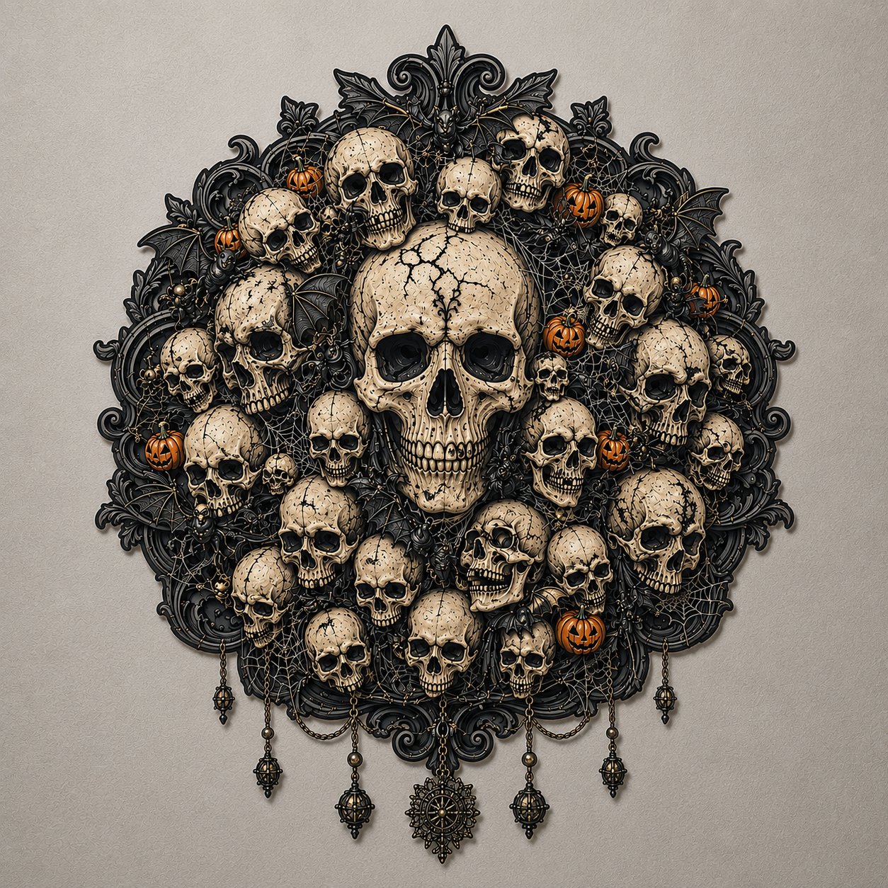 🦇 Gothic Halloween Wall Art Collection | Metal Skull, Ghost & Bat Decor with 3D Visual Effect for Haunted Wall Displays 🎃
