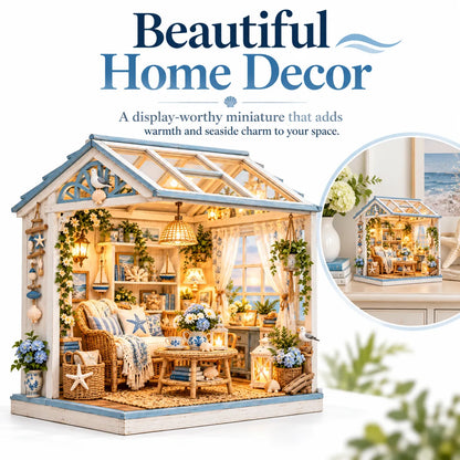 🌊 DIY Coastal Sunroom Miniature Kit | Warm LED Glow | Cozy Coastal Grandma Home Decor 🐚
