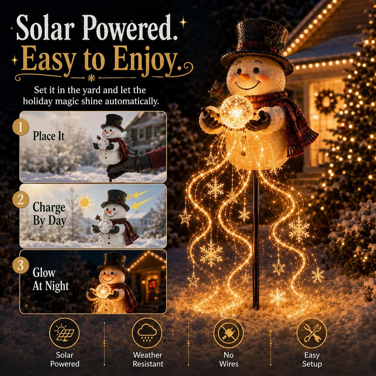 🎅Christmas Early Discount 🔥Buy 2 Get 20% OFF🔥 Snowman Magic Fountain Garden Light