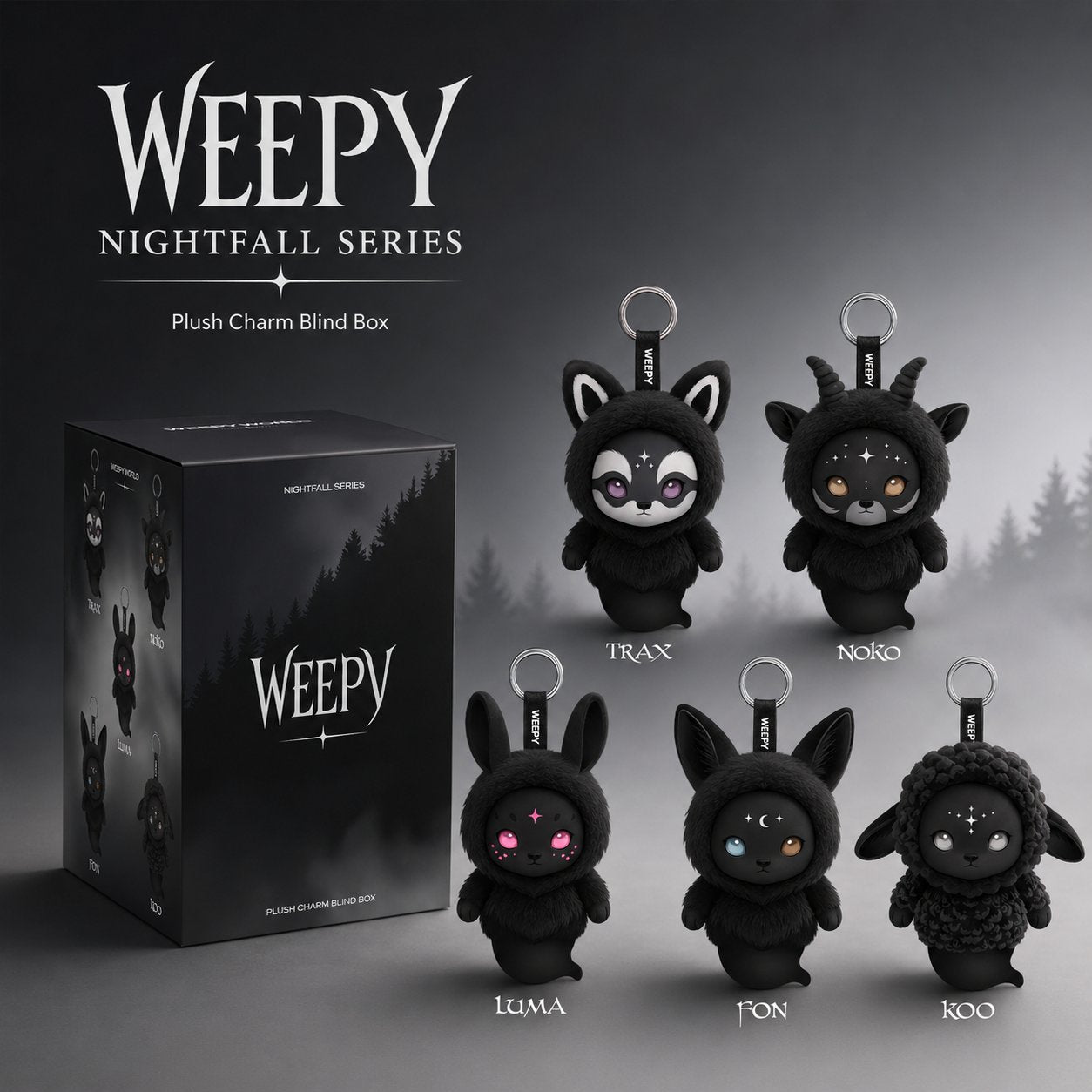 Gothic Dark Style Mystery Blind Box Plush Keychain