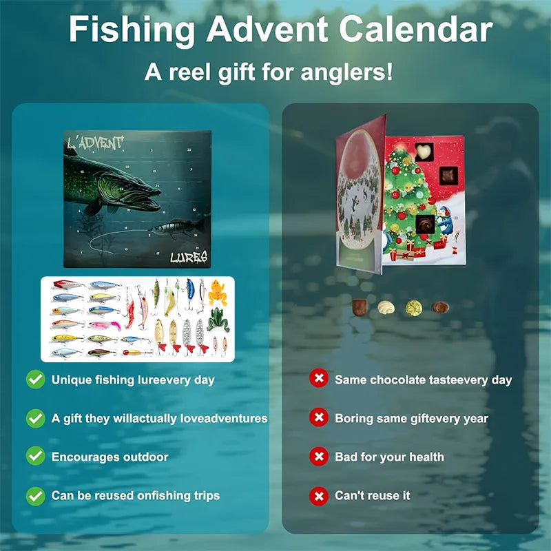 🎣 Angler’s Advent Calendar – 24 Fishing Lure Surprises