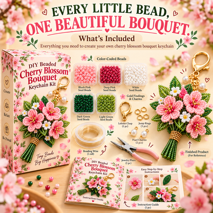 🔥 BUY 3 GET 1 FREE 🔥- 💐DIY Beaded Bouquet Keychain Kit✨