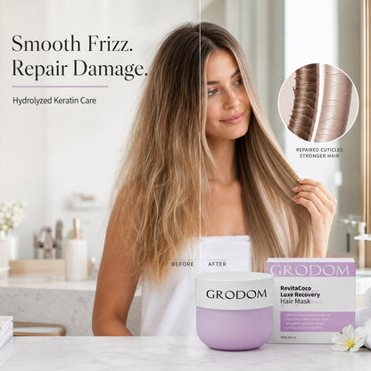 Keratin Amino‑Acid Hair Treatment Mask Frizz‑Repairing Fragranced Hair Mask For At‑Home Salon Hair Care