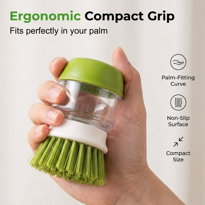 🔥HOT SALE🔥Palm Soap Dispenser Dish Brush with Storage Bracket Holder (2 Replacement Brush Heads)