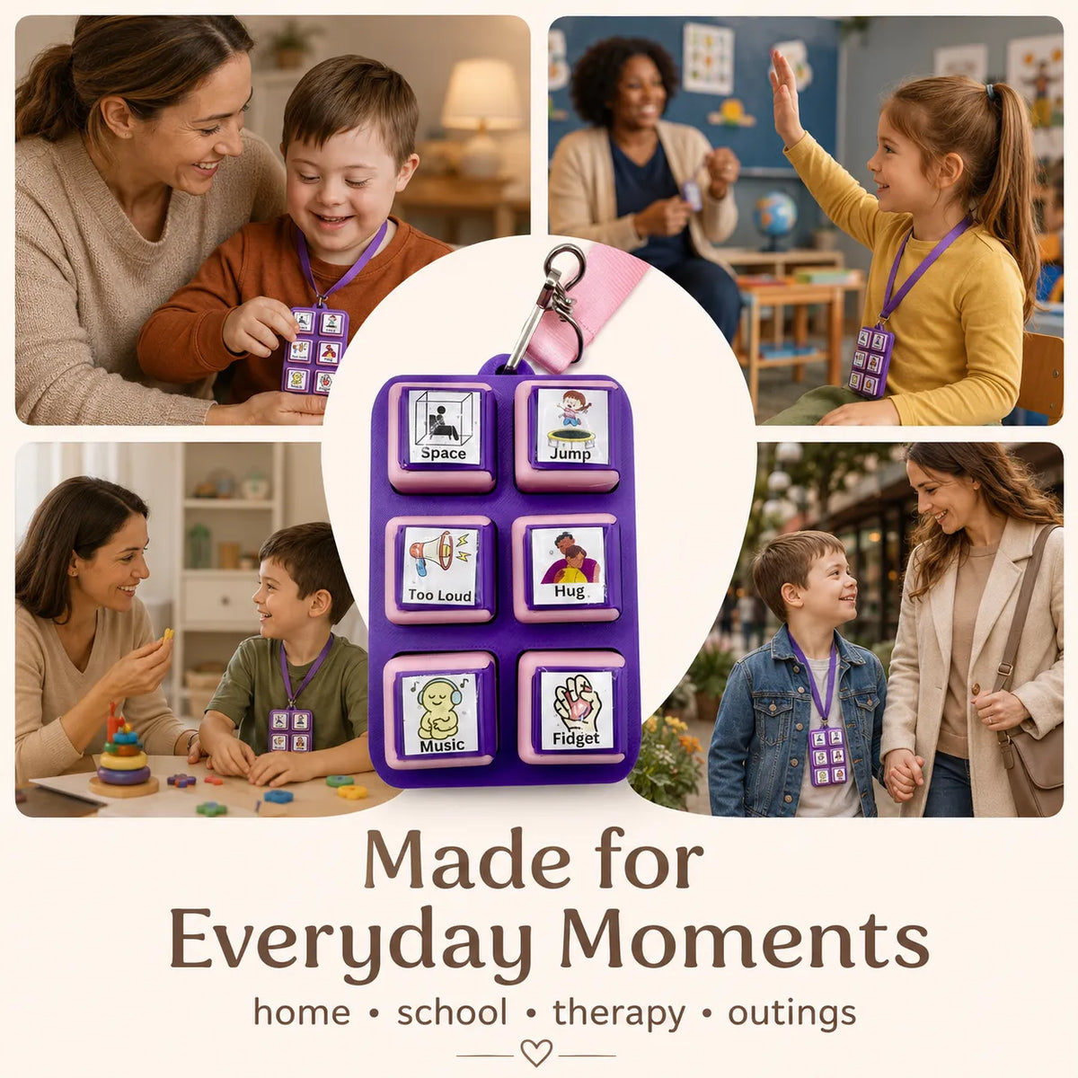 Communication Clicker | Interchangeable Assistive Tool for Special Education & Autism