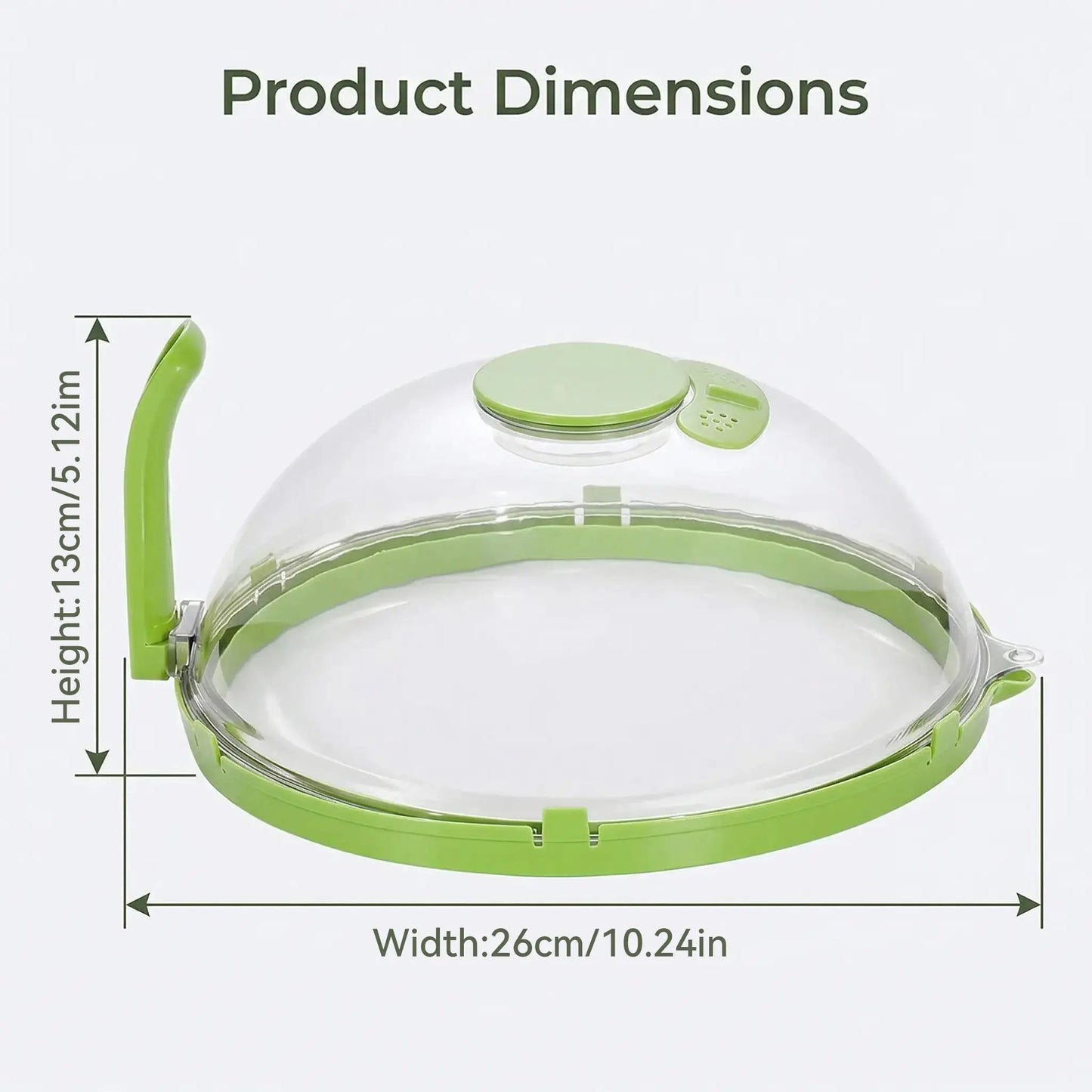 10" Clear Microwave Splatter Cover: Built-in Water Steamer & Steam Vent Lid