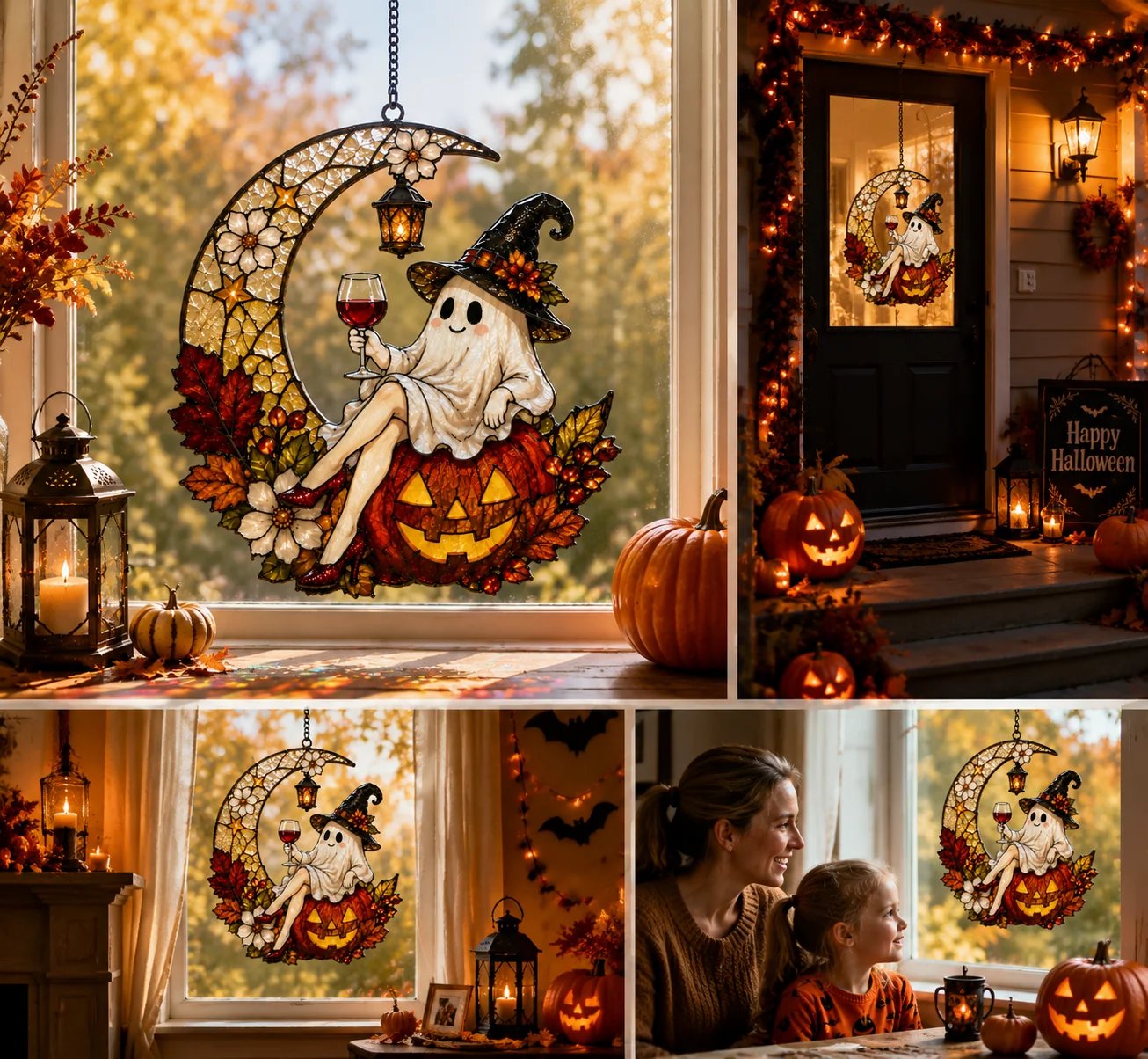 ⏰Last Day 50% OFF! 👻 Cute Halloween Ghost Window Hanging Decoration
