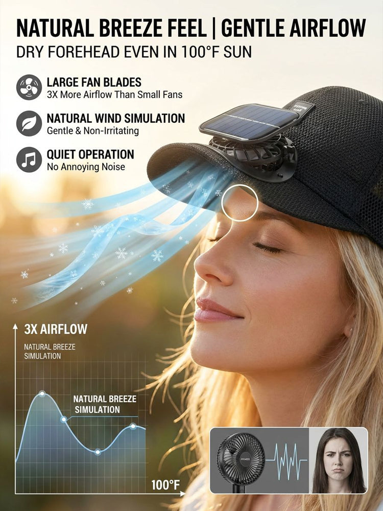 🚀 Solar Fan Hat: Sun to Breeze Instantly, No More Heatstrokes!