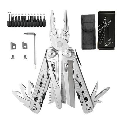 🏕️ 16-in-1 Camping Multi-Tool with Full-Size Scissors & Carrying Pouch