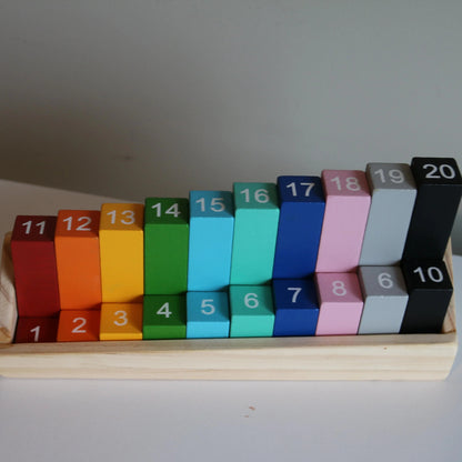 🌈Montessori Rainbow Counting Blocks – Wooden Number Learning Toy for Counting, Sorting, Stacking & Early Math Skills | Ages 3+🧠🌟