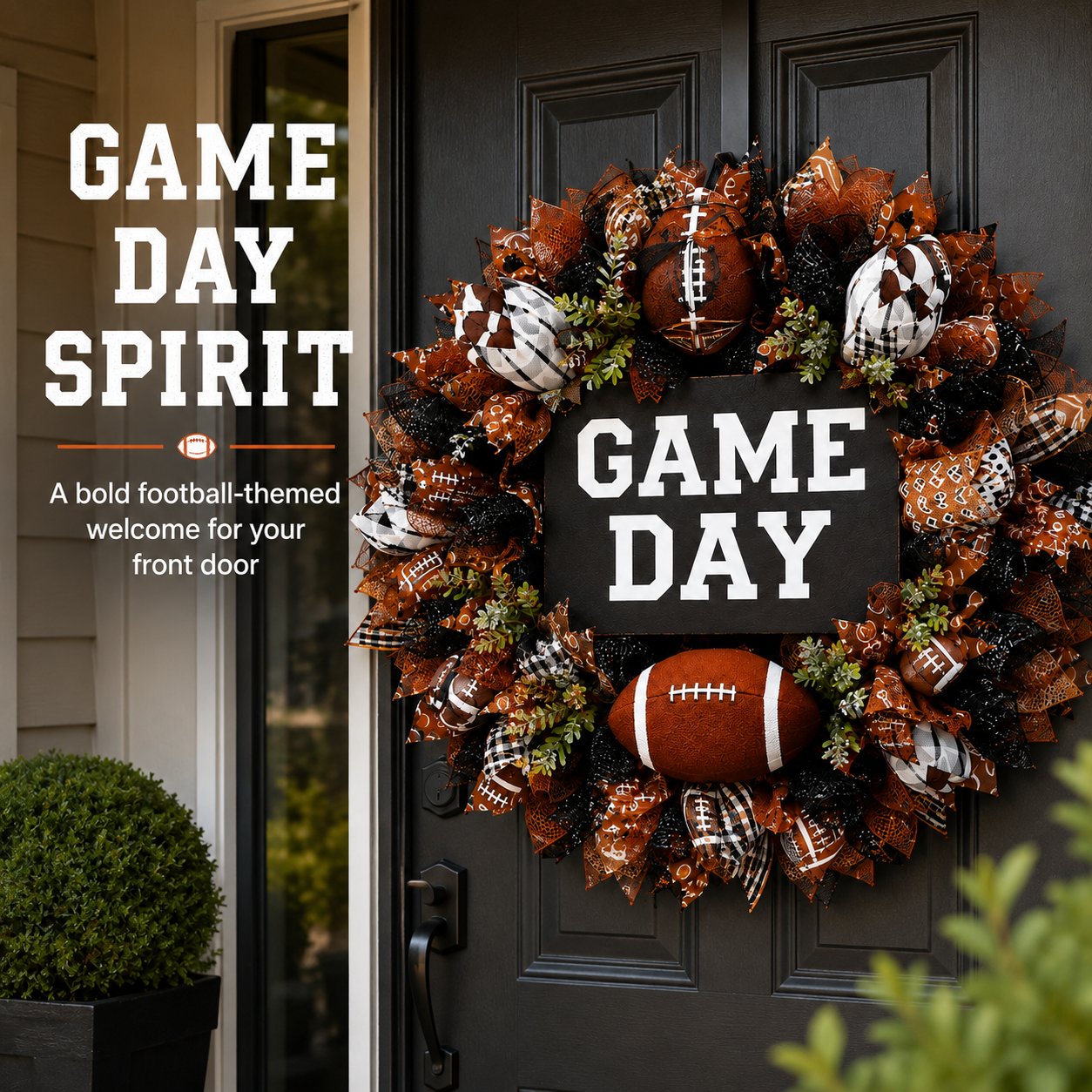 🏈 Handmade Style Football Wreath – Add Game Day Energy To Your Home